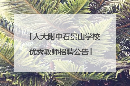 人大附中石景山学校优秀教师招聘公告