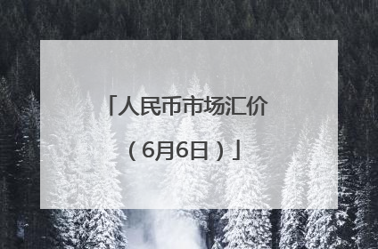 人民币市场汇价（6月6日）