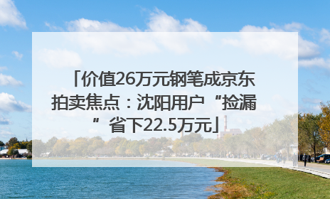 价值26万元钢笔成京东拍卖焦点：沈阳用户“捡漏”省下22.5万元
