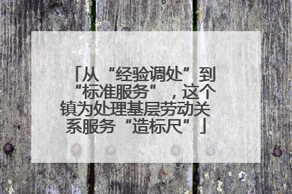 从“经验调处”到“标准服务”，这个镇为处理基层劳动关系服务“造标尺”