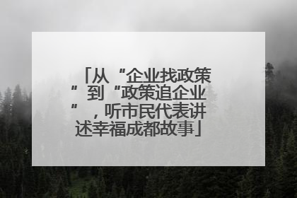 从“企业找政策”到“政策追企业”，听市民代表讲述幸福成都故事
