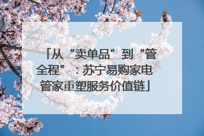 从“卖单品”到“管全程”：苏宁易购家电管家重塑服务价值链