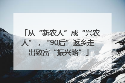 从“新农人”成“兴农人”，“90后”返乡走出致富“振兴路”