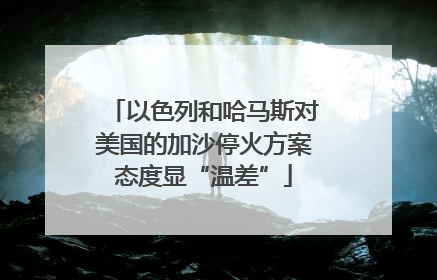 以色列和哈马斯对美国的加沙停火方案态度显“温差”