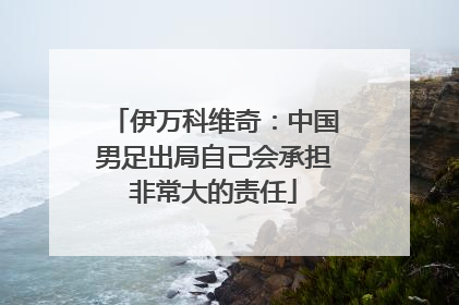 伊万科维奇：中国男足出局自己会承担非常大的责任