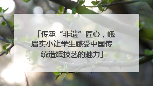 传承“非遗”匠心，峨眉实小让学生感受中国传统造纸技艺的魅力