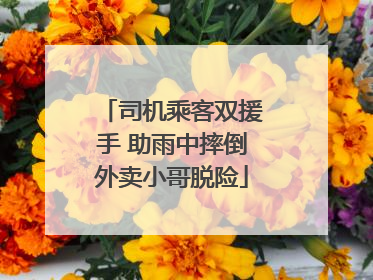 司机乘客双援手 助雨中摔倒外卖小哥脱险