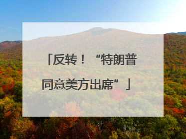 反转！“特朗普同意美方出席”