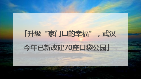 升级“家门口的幸福”，武汉今年已新改建70座口袋公园