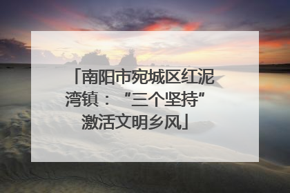 南阳市宛城区红泥湾镇：“三个坚持”激活文明乡风