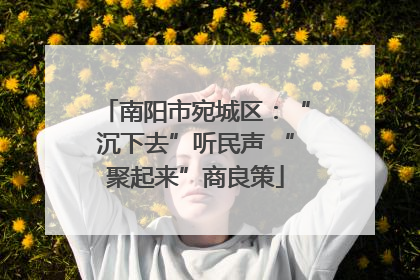 南阳市宛城区：“沉下去”听民声 “聚起来”商良策