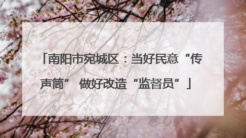 南阳市宛城区：当好民意“传声筒” 做好改造“监督员”