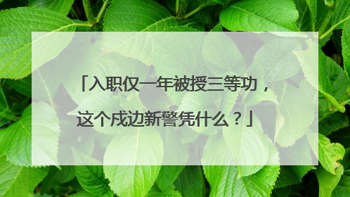 入职仅一年被授三等功，这个戍边新警凭什么？