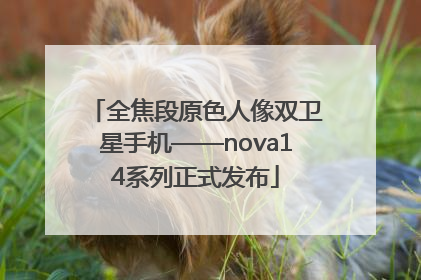 全焦段原色人像双卫星手机——nova14系列正式发布
