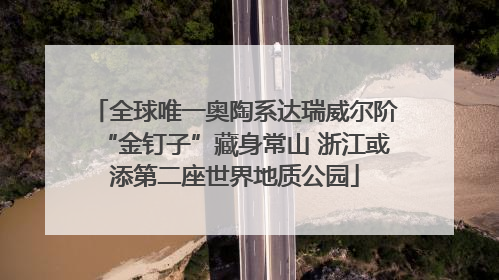 全球唯一奥陶系达瑞威尔阶“金钉子”藏身常山 浙江或添第二座世界地质公园