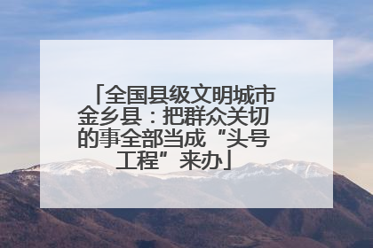 全国县级文明城市金乡县：把群众关切的事全部当成“头号工程”来办