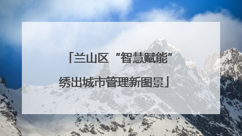 兰山区“智慧赋能”绣出城市管理新图景