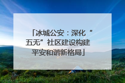 冰城公安：深化“五无”社区建设构建平安和谐新格局