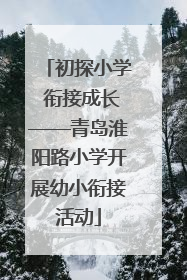 初探小学 衔接成长——青岛淮阳路小学开展幼小衔接活动