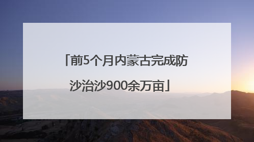 前5个月内蒙古完成防沙治沙900余万亩
