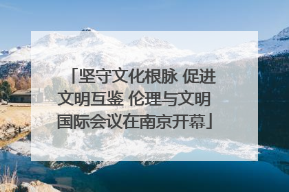 坚守文化根脉 促进文明互鉴 伦理与文明国际会议在南京开幕