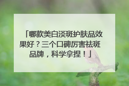 哪款美白淡斑护肤品效果好？三个口碑厉害祛斑品牌，科学拿捏！
