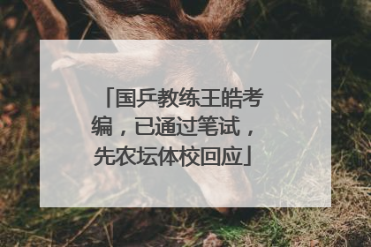 国乒教练王皓考编，已通过笔试，先农坛体校回应