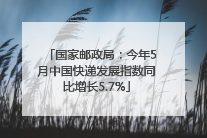 国家邮政局：今年5月中国快递发展指数同比增长5.7%