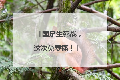 国足生死战，这次免费播！
