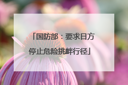 国防部：要求日方停止危险挑衅行径