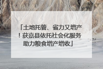 土地托管、省力又增产！获嘉县依托社会化服务助力粮食增产增收