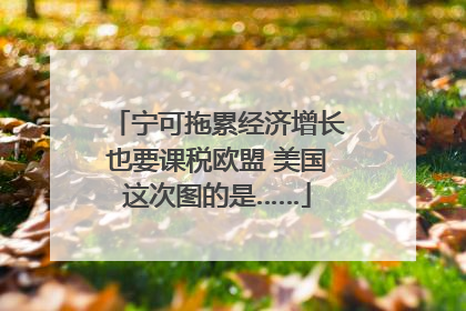宁可拖累经济增长也要课税欧盟 美国这次图的是……