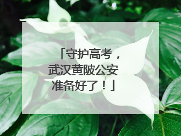 守护高考，武汉黄陂公安准备好了！