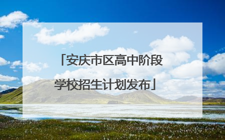 安庆市区高中阶段学校招生计划发布