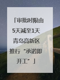审批时限由5天减至1天 青岛高新区推行“承诺即开工”