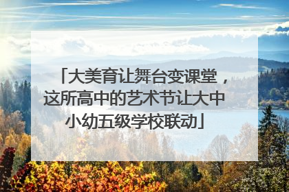 大美育让舞台变课堂，这所高中的艺术节让大中小幼五级学校联动