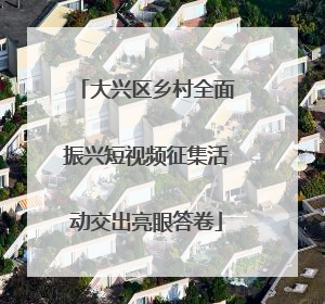 大兴区乡村全面振兴短视频征集活动交出亮眼答卷
