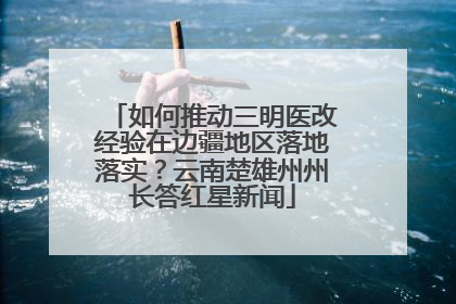 如何推动三明医改经验在边疆地区落地落实？云南楚雄州州长答红星新闻
