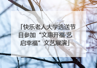 快乐老人大学选送节目参加“文惠开福·艺启幸福”文艺展演