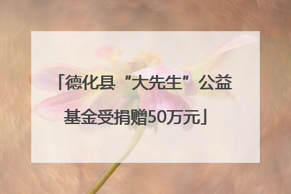 德化县“大先生”公益基金受捐赠50万元