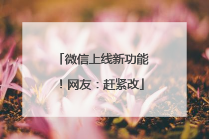 微信上线新功能！网友：赶紧改