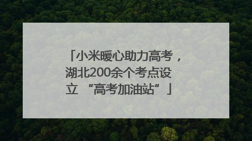 小米暖心助力高考，湖北200余个考点设立 “高考加油站”