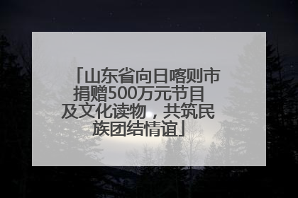 山东省向日喀则市捐赠500万元节目及文化读物，共筑民族团结情谊