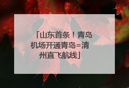 山东首条！青岛机场开通青岛=清州直飞航线