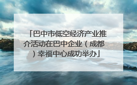 巴中市低空经济产业推介活动在巴中企业（成都）幸福中心成功举办