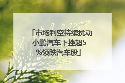 市场利空持续扰动 小鹏汽车下挫超5%领跌汽车股