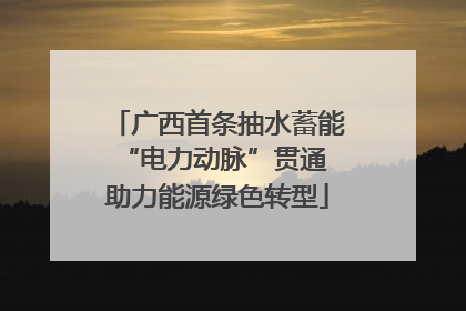 广西首条抽水蓄能“电力动脉”贯通 助力能源绿色转型