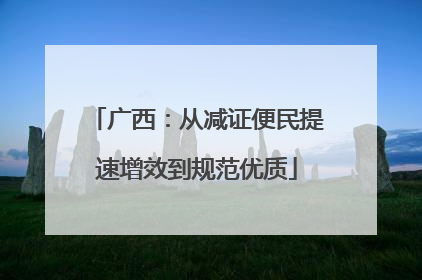 广西：从减证便民提速增效到规范优质