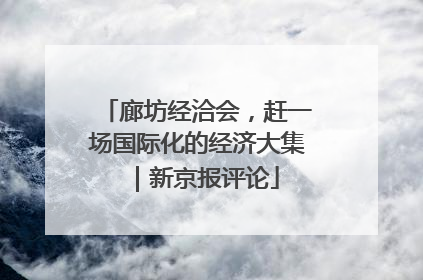 廊坊经洽会，赶一场国际化的经济大集｜新京报评论