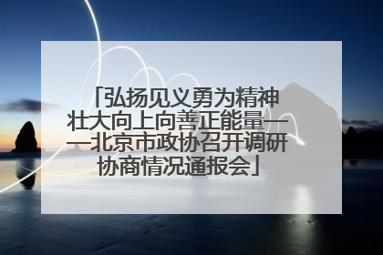 弘扬见义勇为精神 壮大向上向善正能量——北京市政协召开调研协商情况通报会
